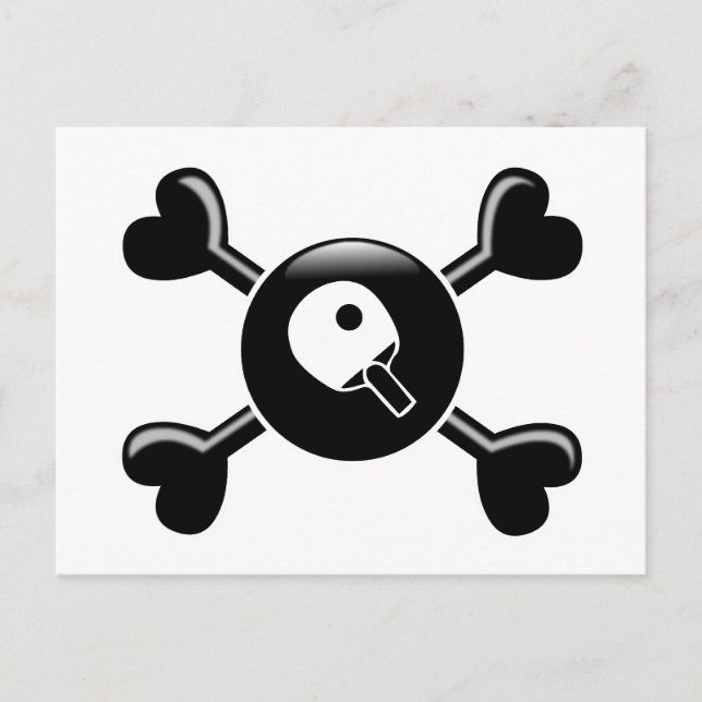 Crossbones Tischtennis Postkarte (Vorderseite)