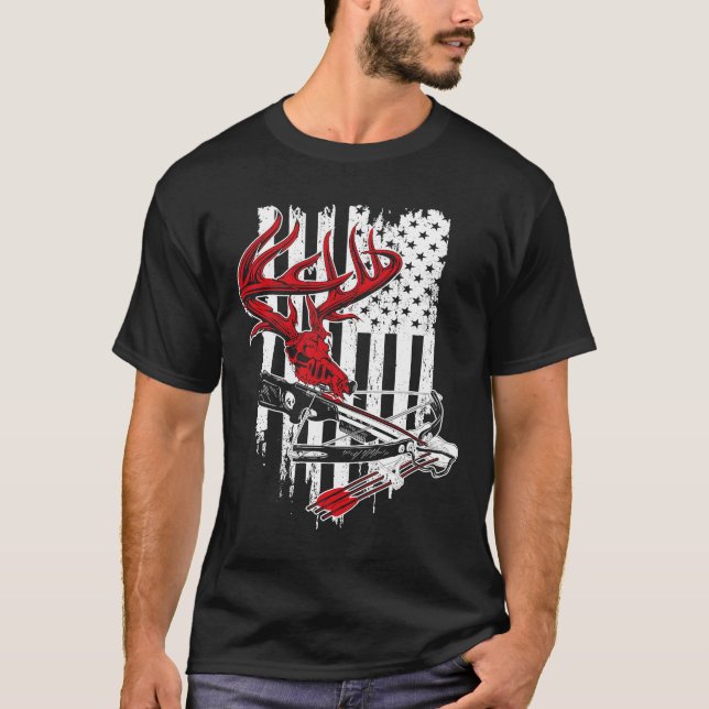 Crossbow Archery Bow Junting Camouflage American F T-Shirt (Vorderseite)