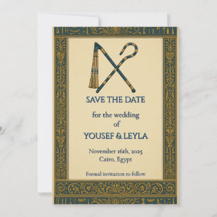 Crosse Égyptienne & Fléau Or Save the Date