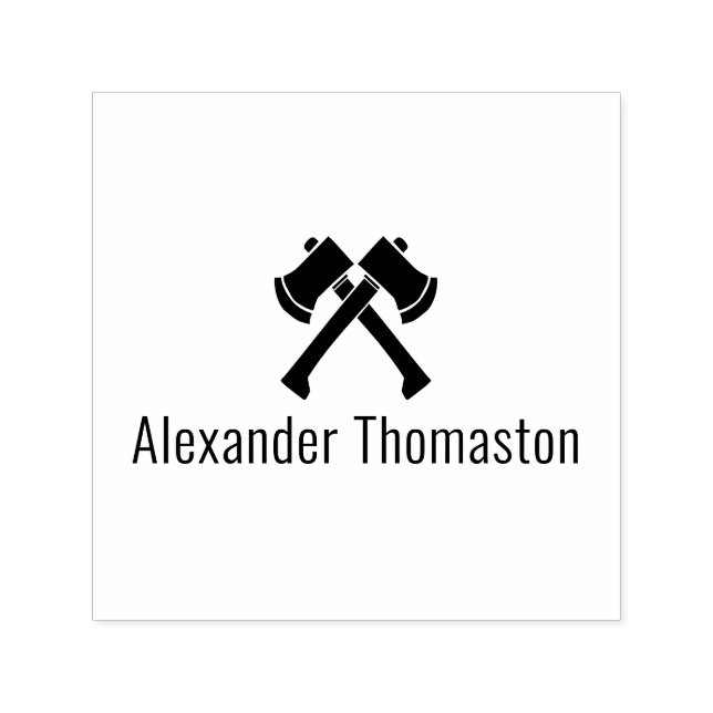 Crossed Axes Silhouette Ax Sport Threading Name Permastempel (Design)
