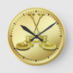 Crossed Buffets Runde Wanduhr