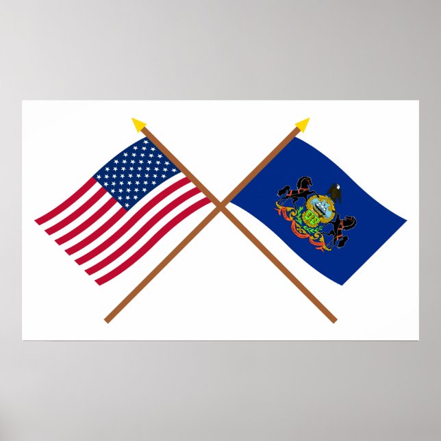 Crossed Fags zwischen den USA und Pennsylvania Poster (Vorne)