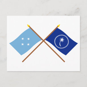 Crossed Flags von Mikronesien und Chuuuk Postkarte