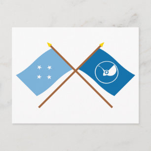 Crossed Flags von Mikronesien und Yap Postkarte