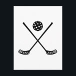 Crossed Floorball Sticks Postkarte<br><div class="desc">Floorball Player Ball Sport Hockey Clubs Feld Schläger gekreuzt</div>