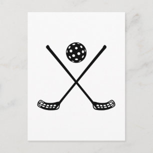 Crossed Floorball Sticks Postkarte