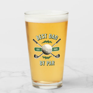 Crossed Golf Clubs & Ball Bester Vater Par Glas