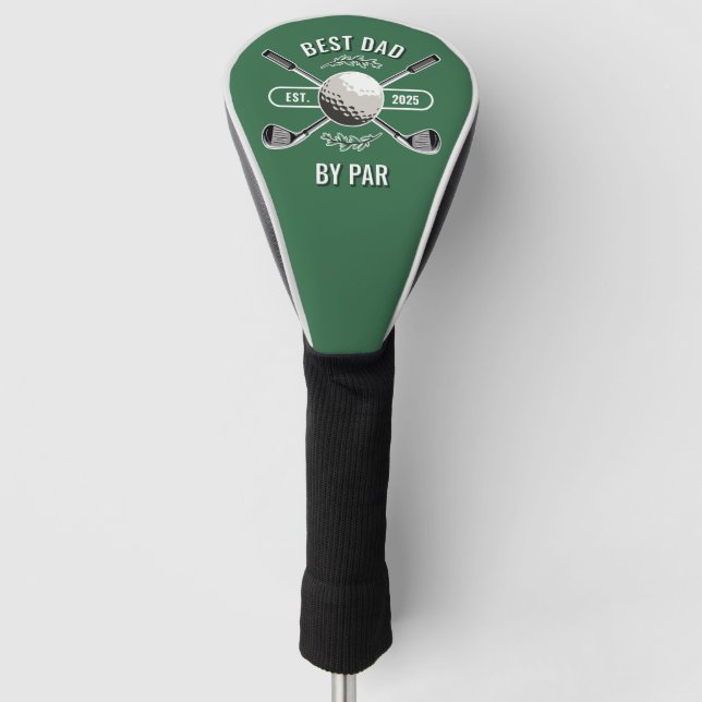 Crossed Golf Clubs & Golf Ball Bester Vater Par Golf Headcover (Vorderseite)