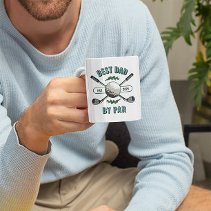 Crossed Golf Clubs & Golf Ball Bester Vater Par Kaffeetasse