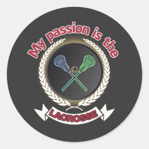 Crossed Lacrosse Sticks Ball Passport Spiel Runder Aufkleber