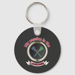Crossed Lacrosse Sticks Ball Passport Spiel Schlüsselanhänger