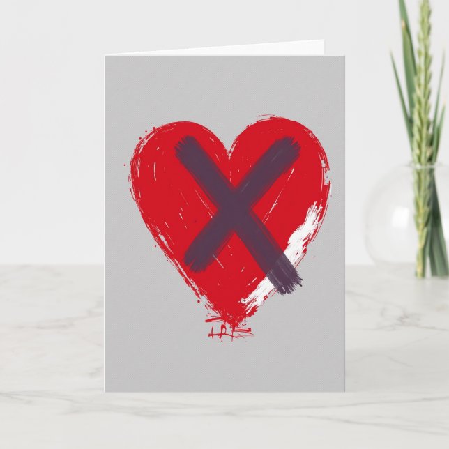 Crossed Out Heart Card Karte (Vorderseite)