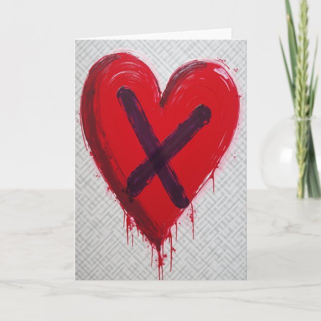 Crossed Out Love Card Karte (Vorderseite)