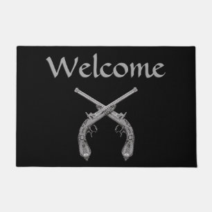 Crossed Pistole Welcome Doormat Fußmatte