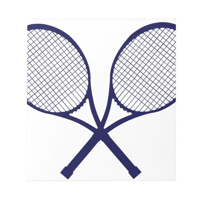 Crossed Rackets Silhouette Notizblock (Vorderseite)