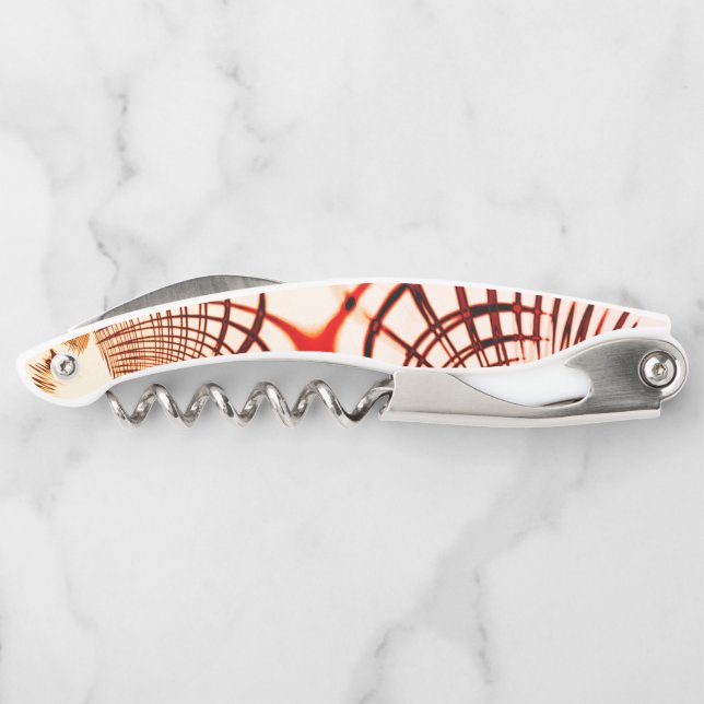 Crossed red red brawn gekrümmte Spuren, Alterseffe Kellnermesser (Rückseite)