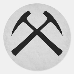 Crossed Rock Hammers Sticker (grau)