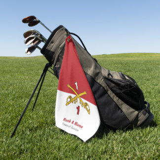 Crossed Sabers Cavalle Golf Handtuch - Rot & Weiß