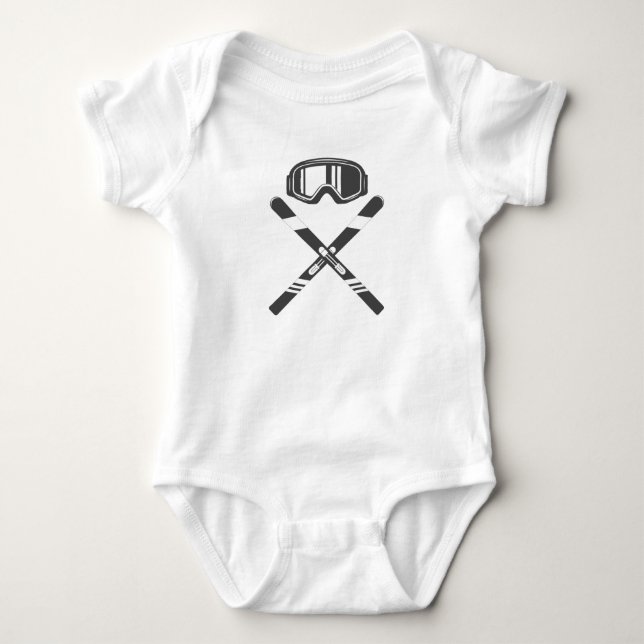 Crossed Ski Baby Strampler (Vorderseite)