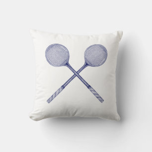 Crossed Squash Racquets Blue Kissen