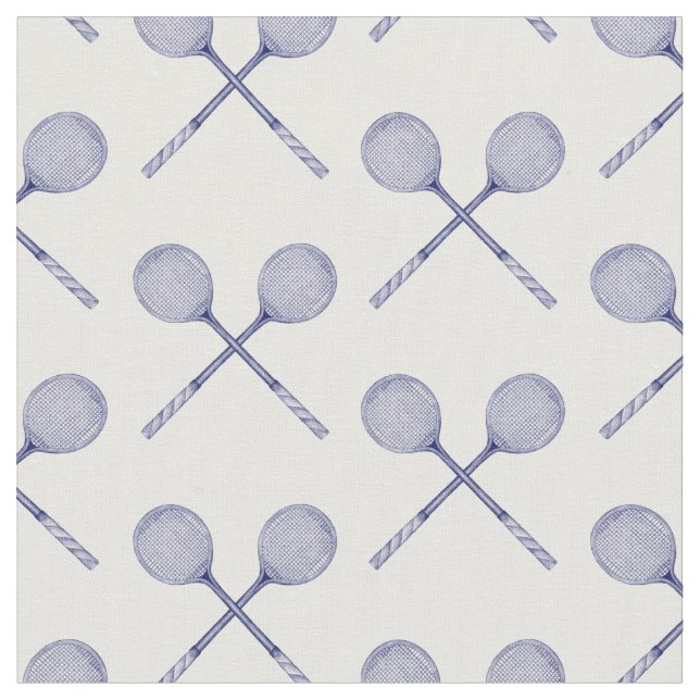 Crossed Squash Racquets Blue Stoff (Nahaufnahme)