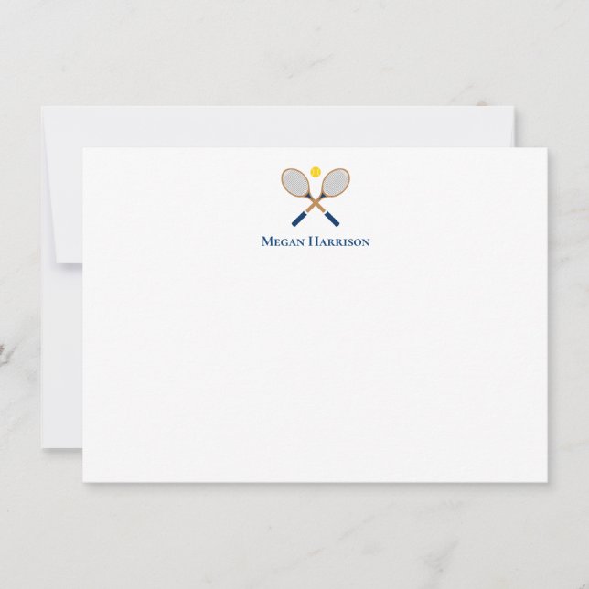 Crossed Tennis Racquets Flat Note Card Mitteilungskarte (Vorderseite)