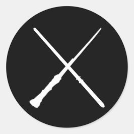 Crossed Wands Runder Aufkleber