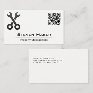Crossed Wrenches QR Code Business Card Visitenkarte