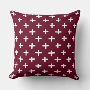 Crosses Pattern - Deep Crimson Kissen