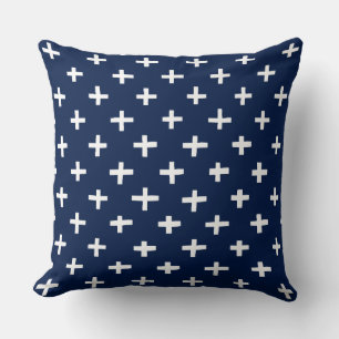 Crosses Pattern - Indigo Kissen