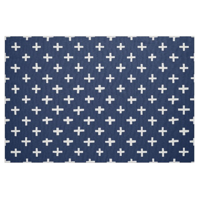 Crosses Pattern - Indigo Stoff (Fat Quarter (45,7 x 55,9 cm))