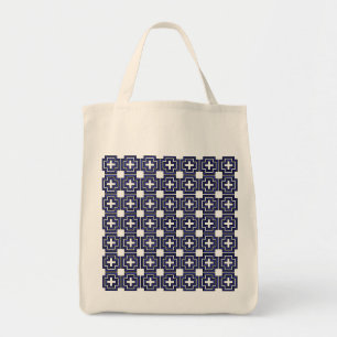 Crosses & Squares Blue - Tote Bag Tragetasche