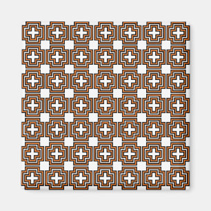Crosses & Squares Orange - Magnet
