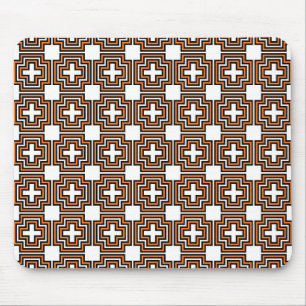 Crosses & Squares Orange - Mousepad