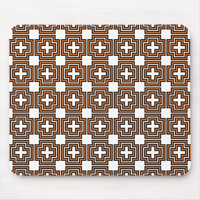 Crosses & Squares Orange - Mousepad (Vorne)