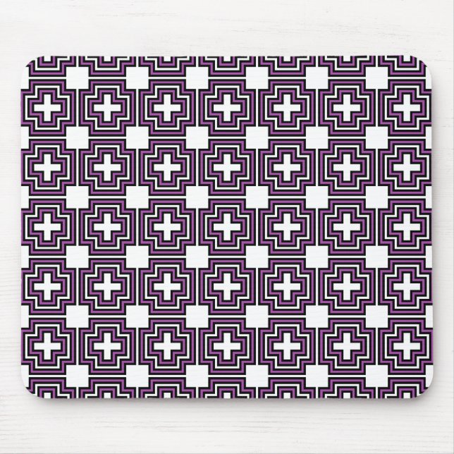 Crosses & Squares Purple - Mousepad (Vorne)