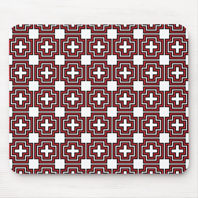 Crosses & Squares Red - Mousepad (Vorne)