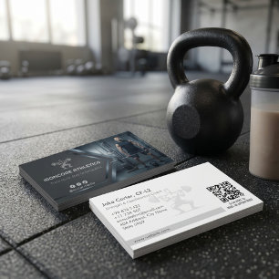 CrossFit-Trainer-Geschäft   Modernes metallisches  Visitenkarte