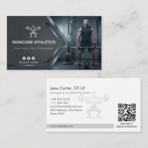 CrossFit-Trainer Geschäft   Modernes metallisches  Visitenkarte