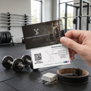 CrossFit-Trainer Geschäft Rustikales Tiefbraun Visitenkarte