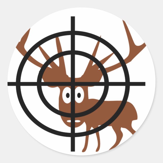 Crosshair Deer Runder Aufkleber (Vorderseite)