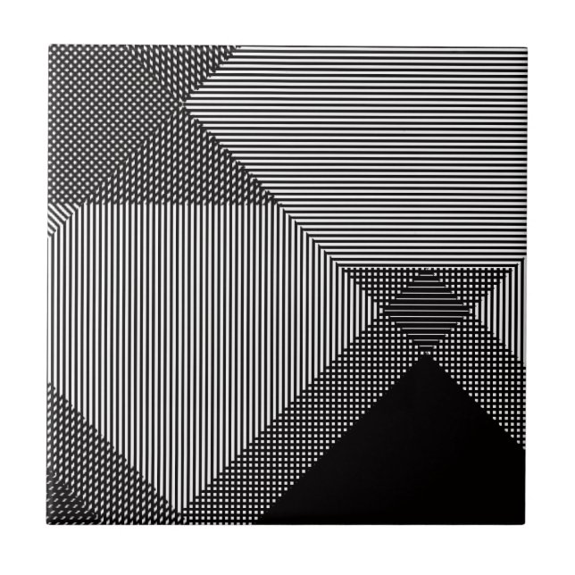 Crosshatch Op Art Fliese (Vorderseite)