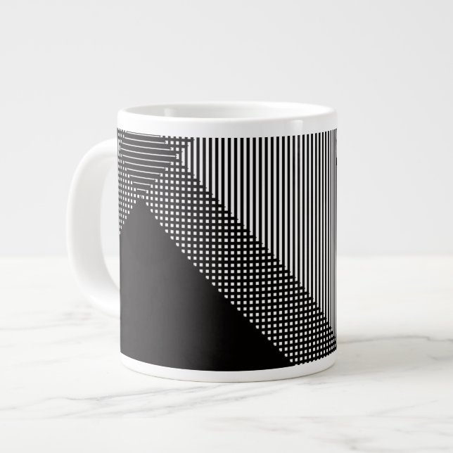 Crosshatch Op Art Jumbo-Tasse (Vorderseite Links)