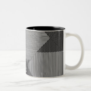 Crosshatch Op Art Zweifarbige Tasse