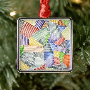 Crosshatch Quilt I Ornament Aus Metall