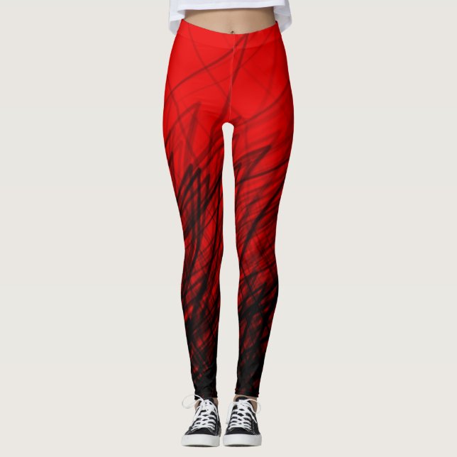 Crosshatch Red - Leggings (Vorderseite)