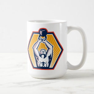 Crossift Athlet, der Kettlebell vorderes Retro Kaffeetasse