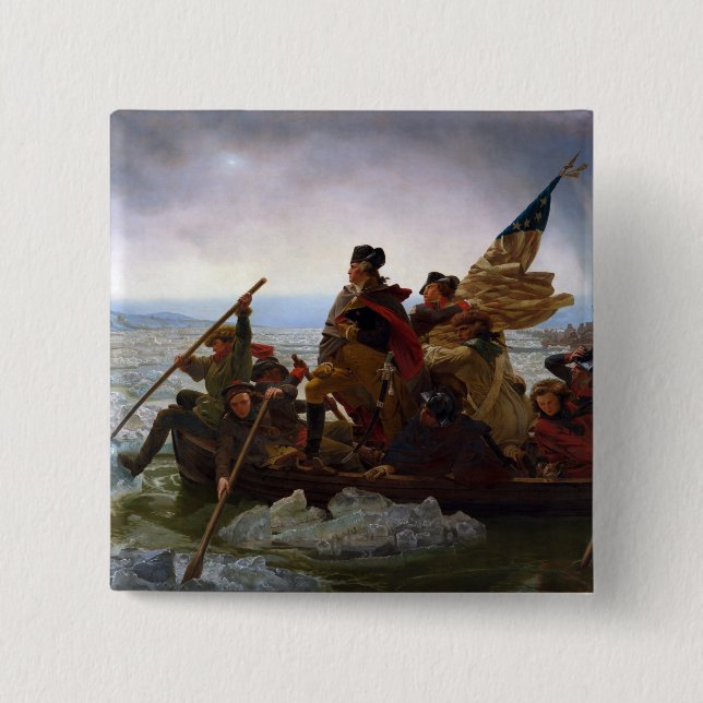 Crossing Delaware 1776: General George Washington Button (Vorderseite)