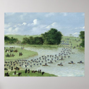 Crossing of the San Joaquin River, Paraguay, 1865 Poster