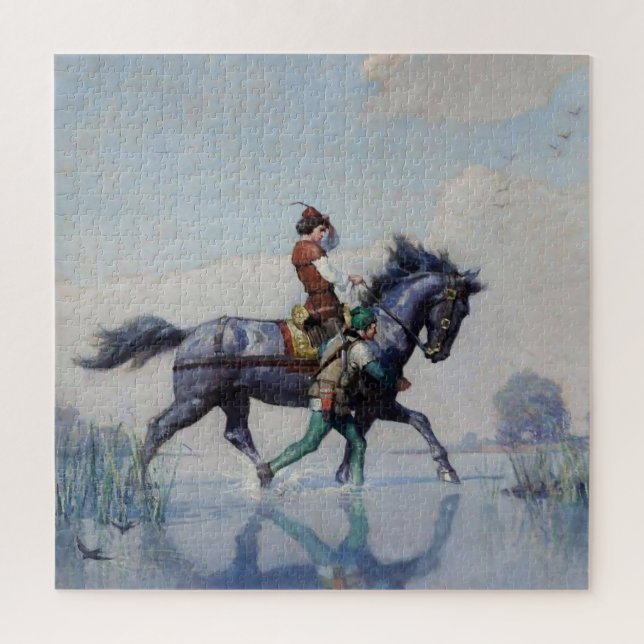 „Crossing the Fens“ von NC Wyeth (Vertikal)